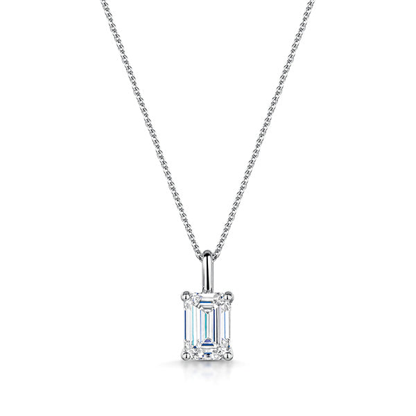 Emerald Lab Grown Diamond Necklace