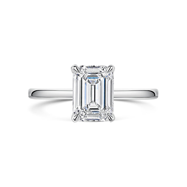 Emerald Lab Grown Diamond Solitaire Ring