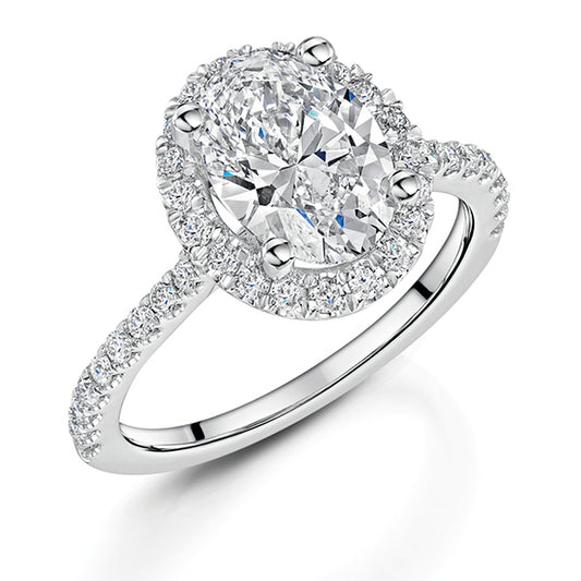 Oval Halo Lab Grown Diamond Ring