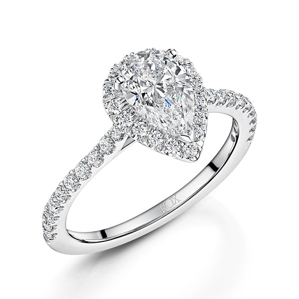 Pear Halo Lab Grown Diamond Ring