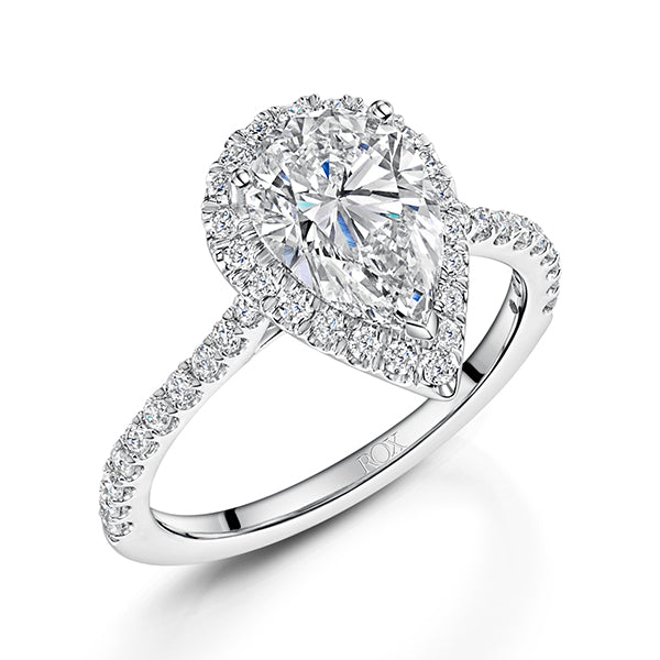 Pear Halo Lab Grown Diamond Ring