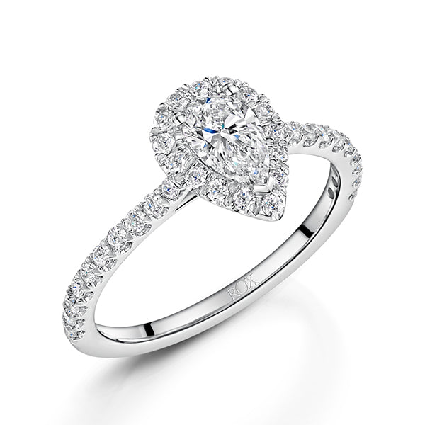 Pear Halo Lab Grown Diamond Ring