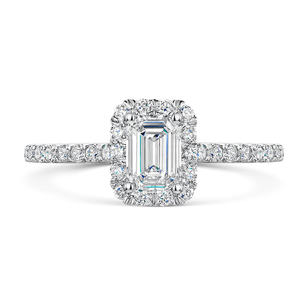 Emerald Halo Lab Grown Diamond Ring