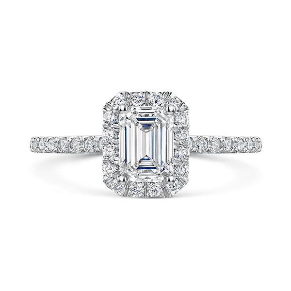 Emerald Halo Lab Grown Diamond Ring