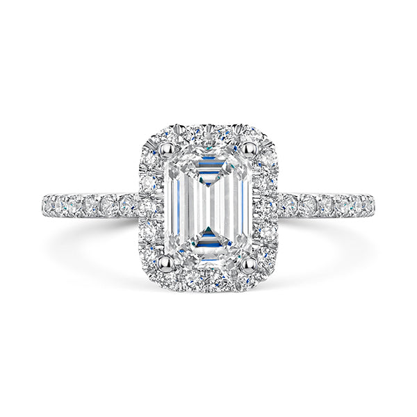 Emerald Halo Lab Grown Diamond Ring