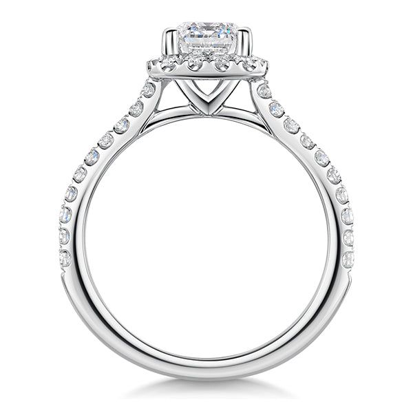 Emerald Halo Lab Grown Diamond Ring