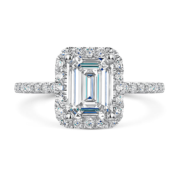 Emerald Halo Lab Grown Diamond Ring