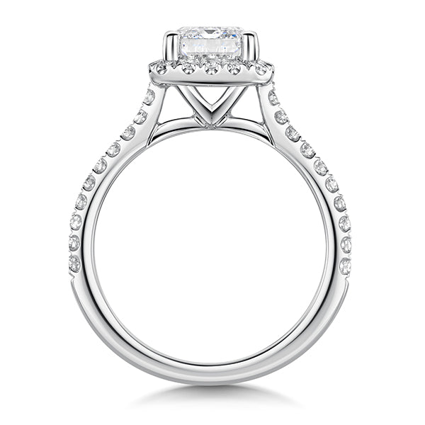 Emerald Halo Lab Grown Diamond Ring