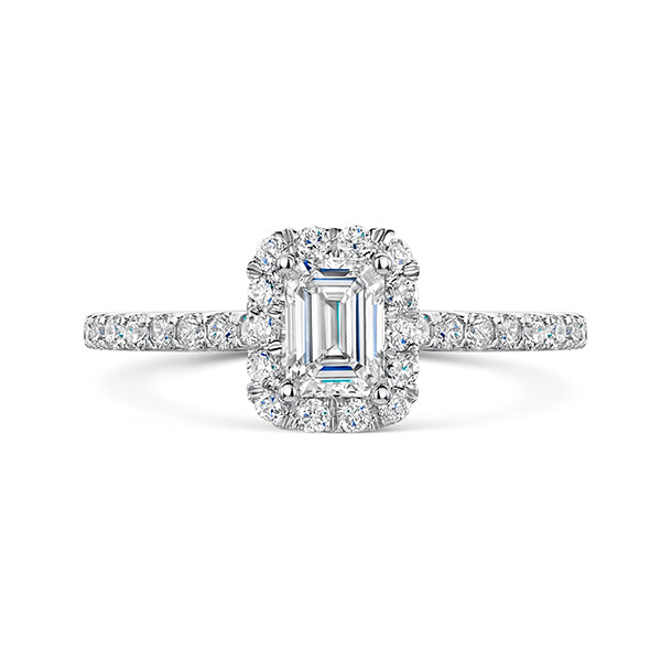 Emerald Halo Lab Grown Diamond Ring
