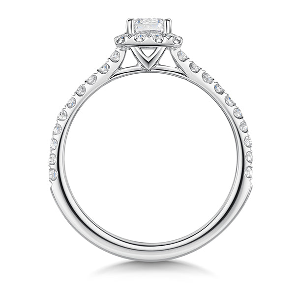 Emerald Halo Lab Grown Diamond Ring