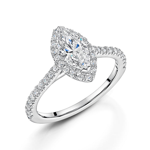 Marquise Halo Lab Grown Diamond Ring