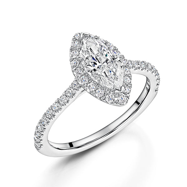 Marquise Halo Lab Grown Diamond Ring