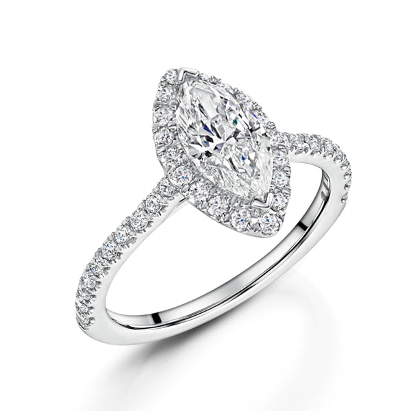 Marquise Halo Lab Grown Diamond Ring