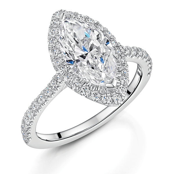 Marquise Halo Lab Grown Diamond Ring