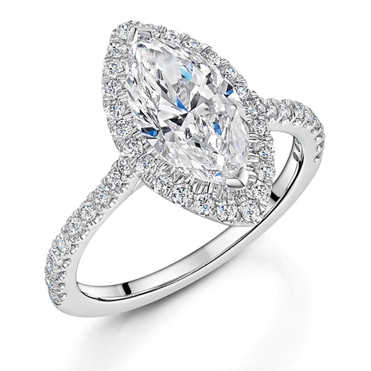 Marquise Halo Lab Grown Diamond Ring
