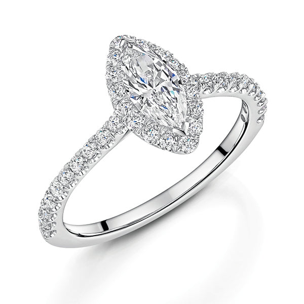 Marquise Halo Lab Grown Diamond Ring