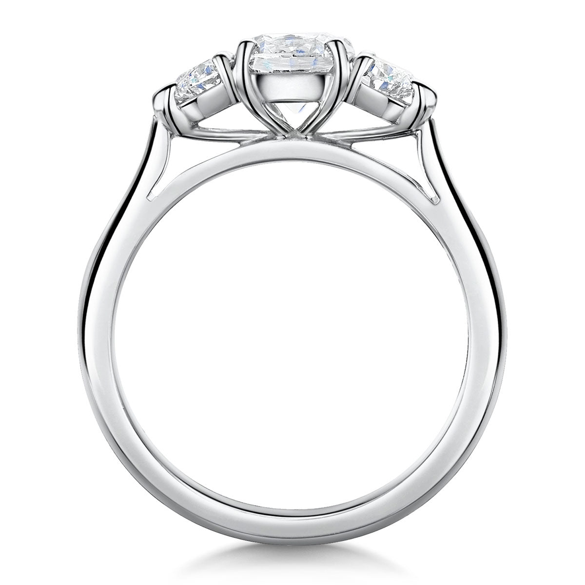 Platinum Cushion and Heart 3-Stone Ring 1.43ct