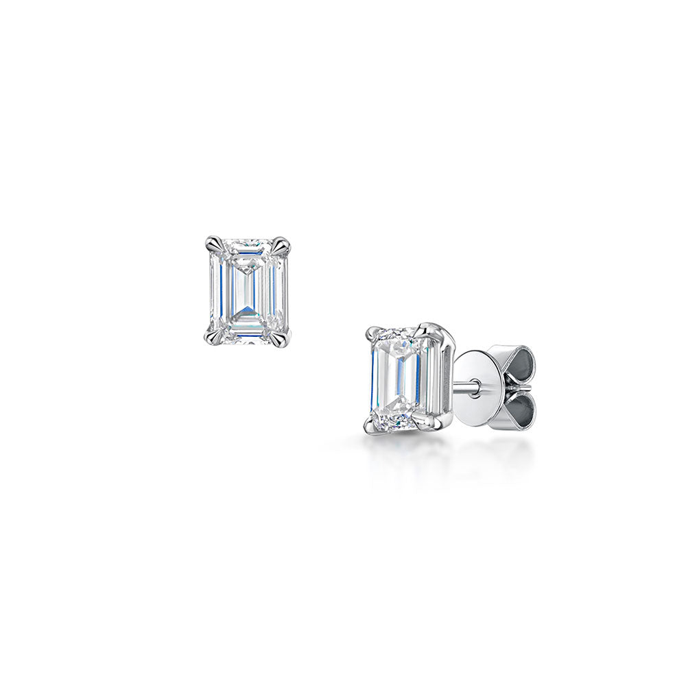 Emerald Lab Grown Diamond Earrings