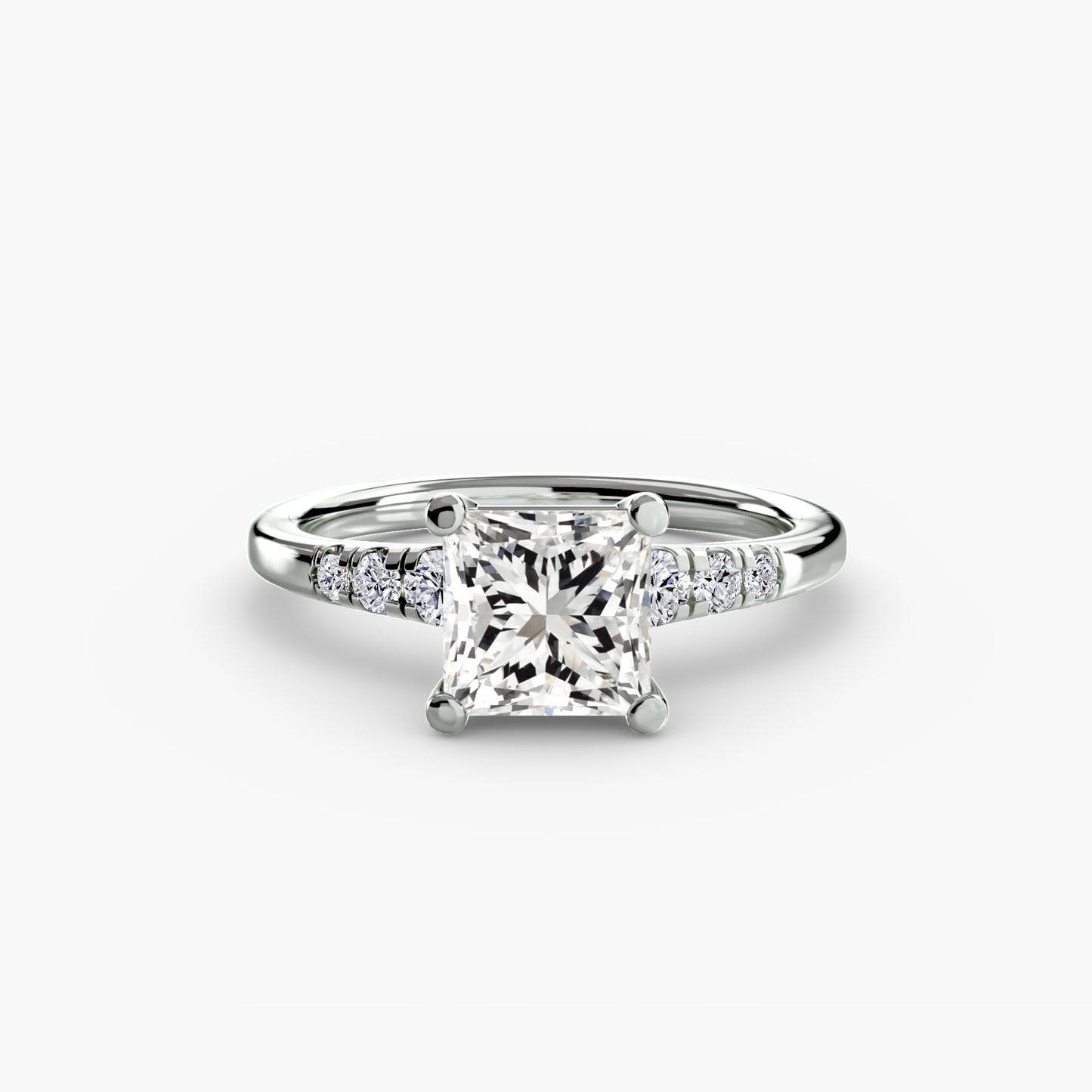 Solitaire with Shoulder Accents