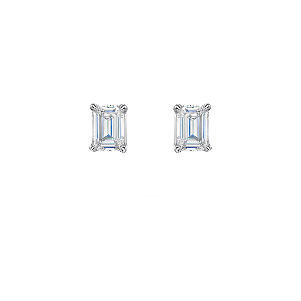 Emerald Lab Grown Diamond Earrings