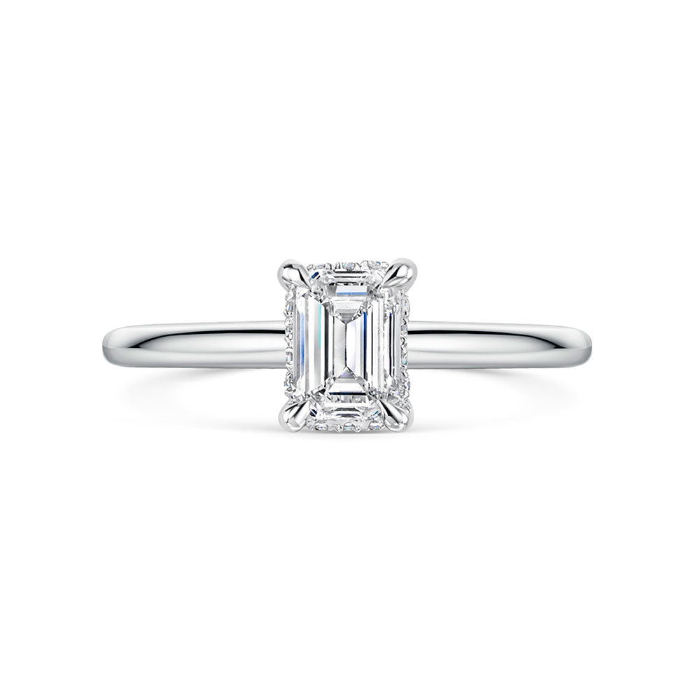 Emerald Lab Grown Diamond Solitaire Ring