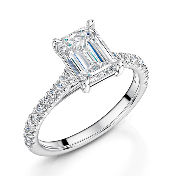Emerald Lab Grown Diamond Ring